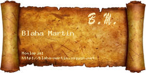 Blaha Martin névjegykártya